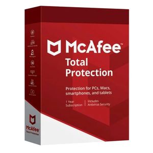 Antivirus McAfee Total Protection, licencia digital, 1 dispositivos, 1 año, seguridad completa Windows/macOS/Android/iOS