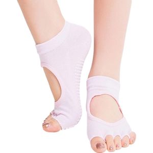 Medias Antideslizantes Deportivas Mitón Marinera Danza Yoga Pilates Fitbox - Rosa