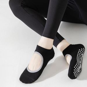 Medias Antideslizantes Deportivas Open Top Marinera Danza Yoga Pilates Fitbox - Negro