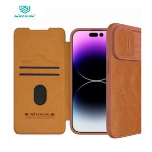 Case Nillkin Qin Pro Leather para Iphone 15 Pro Max Camel
