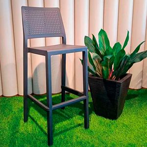 Silla Para Bar Fija Emi 65 cm Gris Ofideas