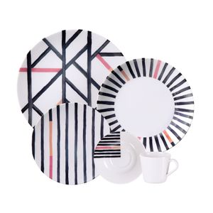 Vajilla Tramontina Street en Porcelana Decorada 20 Piezas