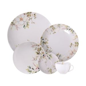 Vajilla Tramontina Magnólia en Porcelana Decorada 20 Piezas