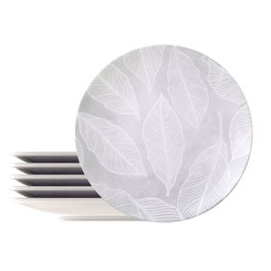 Kit Plato Raso Tramontina Arbo en Porcelana Decorada 25 cm 6 Piezas