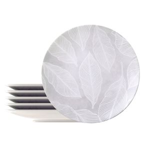 Kit Plato Raso Tramontina Arbo en Porcelana Decorada 25 cm 6 Piezas