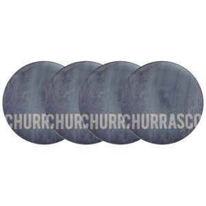 Kit Plato Raso Tramontina Churrasco Stone en Porcelana 28 cm 4 Piezas