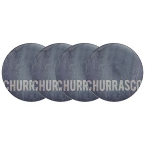 Kit Plato Raso Tramontina Churrasco Stone en Porcelana 28 cm 4 Piezas