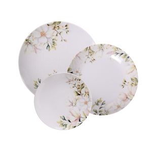 Juego de Platos Tramontina Magnólia en Porcelana Decorada 12 Piezas