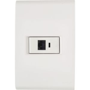 Conjunto 4x2 con 1 Enchufe para Teléfono RJ11 Tramontina Liz Blanco
