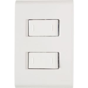 Conjunto 4x2 con 2 Interruptores Conmutador Tramontina Liz 10 A 250 V Blanco