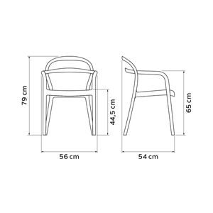 Silla Tramontina Sissi en Polipropileno y Fibra de Vidrio con Brazos Blanco