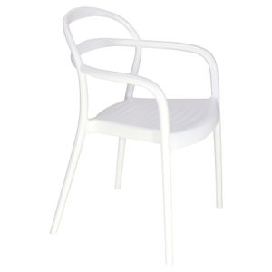 Silla Tramontina Sissi en Polipropileno y Fibra de Vidrio con Brazos Blanco