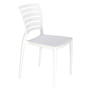 Silla Tramontina Sofia en Polipropileno y Fibra de Vidrio Blanco con Respaldo Horizontal
