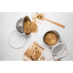 Juego de potes Tramontina Cucina de acero inoxidable con tapa plástica, 3 piezas