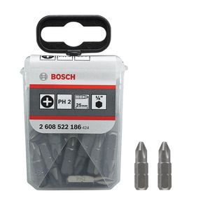 Puntas para Atornillar alta calidad PH2 x25mm / 25 Piezas Bosch 1/4"