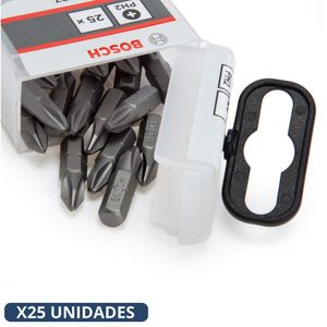 Puntas para Atornillar alta calidad PH2 x25mm / 25 Piezas Bosch 1/4"