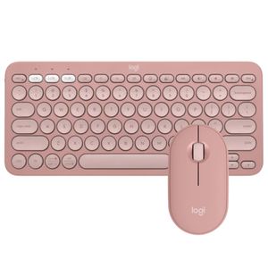 Combo Logitech Teclado K380s y Mouse Pebble 2 Keys Bluetooth Rosado