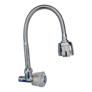 Grifo de pared agua fría manija Acrílica flexible Acero