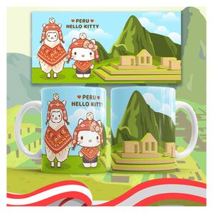 Taza de Loza Diseño Fiestas Patrias Hello Kitty 11oz 120