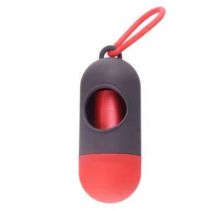 Cápsula Porta Bolsas para Desechos de Mascotas + 6 Bolsas para Excremento Perro Rojo