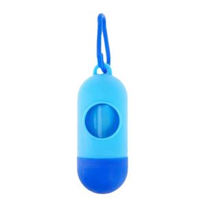 Cápsula Porta Bolsas para Desechos de Mascotas + 6 Bolsas para Excremento Perro Celeste