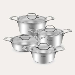 Juego de Ollas de 8 Piezas Finezza Acero Inoxidable FZ-2010TPY