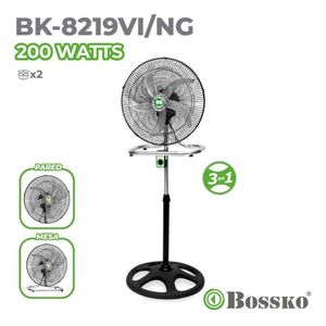 Ventilador Bossko de 5 Aspas 3en1 De 18" 200W  BK-8219VI