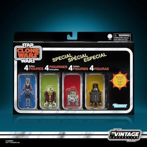 STAR WARS Vintage Collection: Ahsoka & Droids, Pack de 4 Figuras