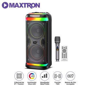 Altavoz Maxtron Hypnotic MX 808 USB BT TWS LED RGB Micrófono