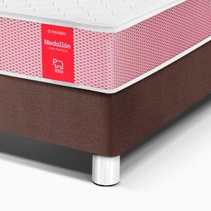 Cama Classic Medallón Ergo Chocolate 1.5 Plazas + Cabecera