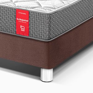 Cama Paraíso Su Majestad King Chocolate + 2 almohadas + protector