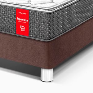 Cama Paraíso Super Star 1.5 Plazas Chocolate + 1 almohada + protector