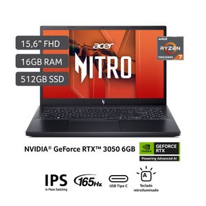 Laptop Acer ANV15-41-R6ZZ AMD Ryzen™ 7 7735HS 16GB RAM 512GB 15.6" Obsidian black