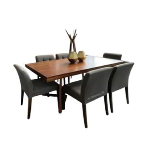 Juego de Comedor Lia 6 Sillas Alto Hogar Madera Tornillo