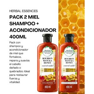 Pack 2 Miel Shampoo + Acondicionador 400Ml - Herbal Essences
