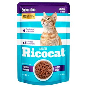 Pack x5 Comida Húmeda para Gato Ricocat Filetitos Atún 85gr
