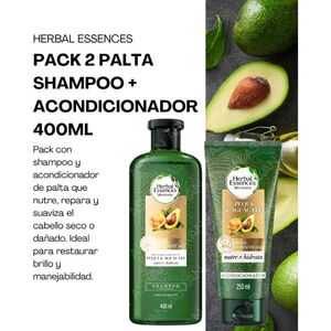 Pack 2 Palta Shampoo + Acondicionador 400Ml - Herbal Essences