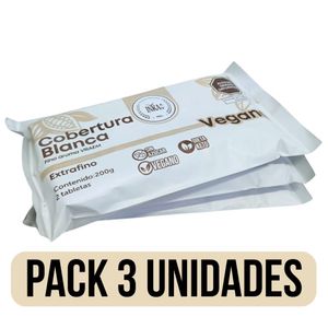 COBERTURA BLANCA VEGANA ALMOND INKAO 200 G X 3 UNID