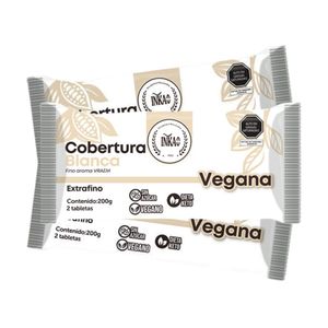 COBERTURA BLANCA VEGANA ALMOND INKAO 200 G X 3 UNID