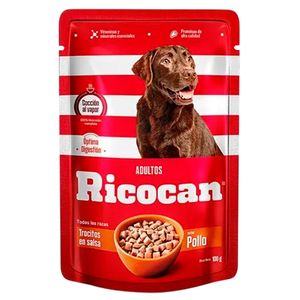 Pack x5 Comida Húmeda Perro Ricocan Trocitos de Pollo 100gr