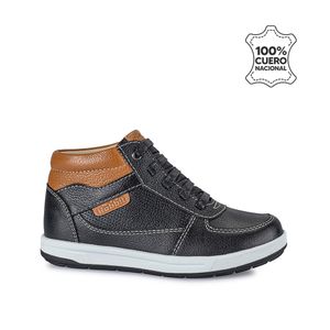 Botin Derby Casual ANGEL-083 Negro Rabbit Cuero