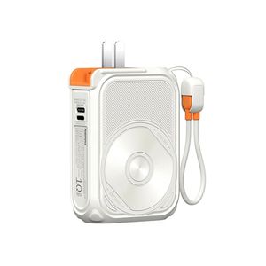 Power Bank Titan Charge BLANCO REMAX 10000mAh MagSafe con Carga Rápida y Cables Integrados