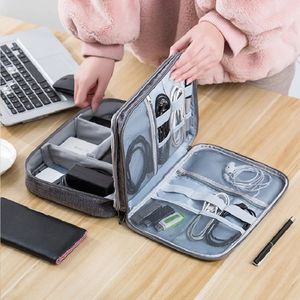 Maletín Portátil Organizador de Cables 2 Divisiones Impermeable FYI260007 Interlud Gris