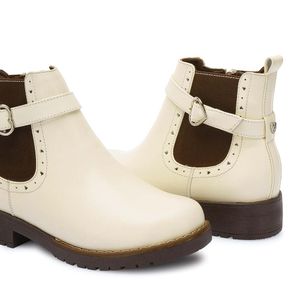 Botín Casual YADIRA-2523 Hueso Rabbit Cuero