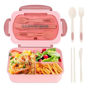 Lonchera Taper Portátil Hermética de Alimentos + Cubiertos Easy&Home Rosado