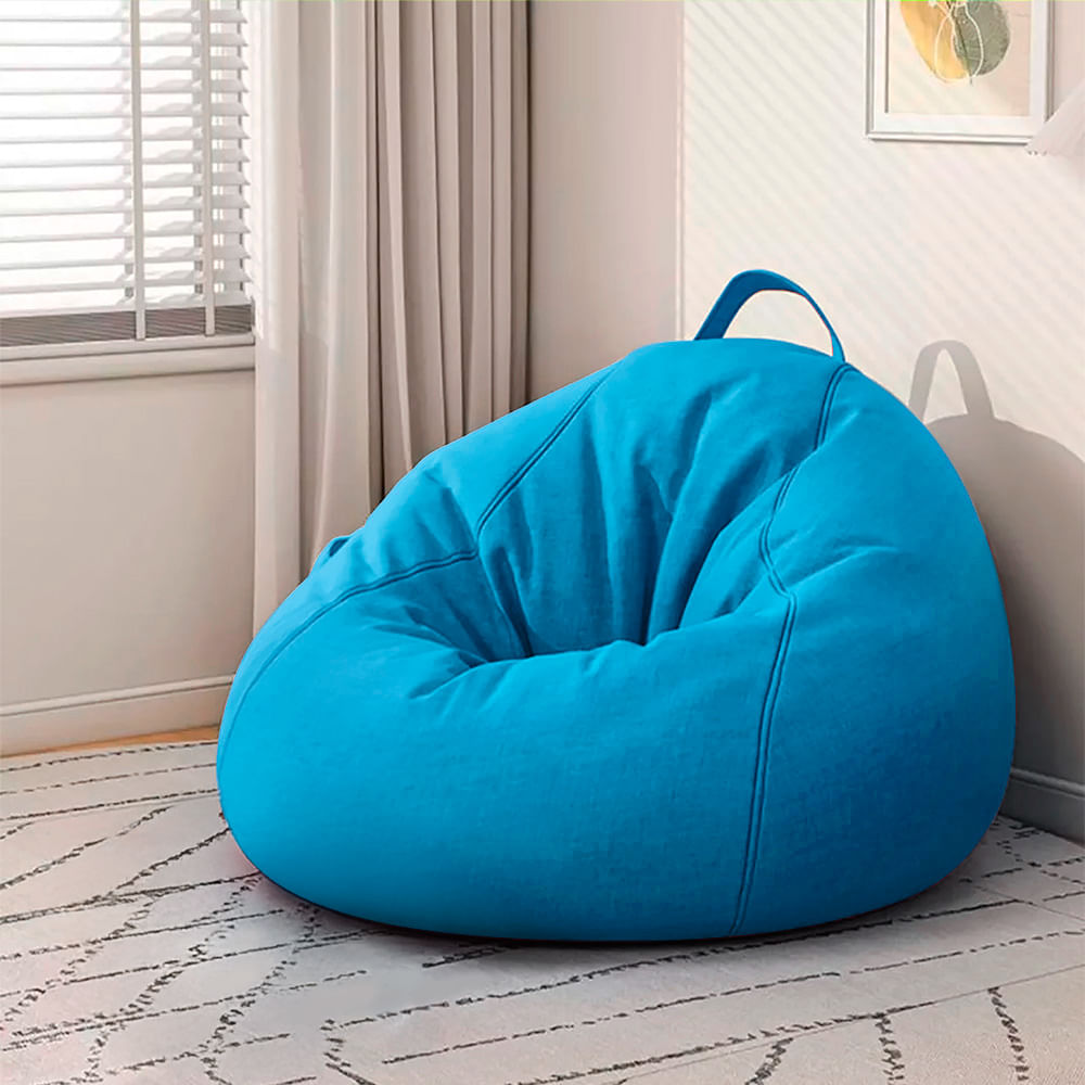 Puff con Relleno de Poliestireno y Forro interior Azul - Real Plaza