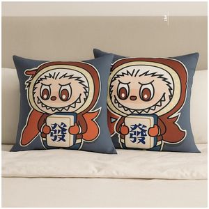 Almohada Cojin de Cama Labubu Set x2 Gris