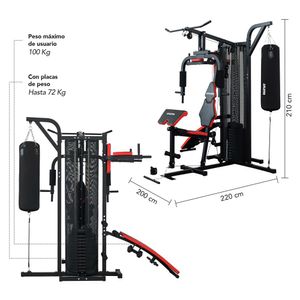 Home Gym Xtreme Force 400 - Todo en uno 72Kg Negro