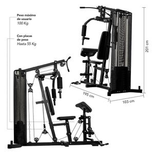 Home Gym Multifuncional 55Kg Xtreme Force 300 Pro Negro