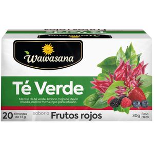 Infusión WAWASANA Té Verde Frutos Rojos Caja 20un